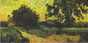 1280px-Van Gogh - Landschaft mit Schloss Auvers bei Sonnenuntergang